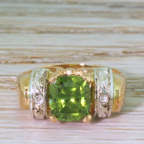 fig 1. Art Nouveau 1.97 Carat Demantoid Garnet Solitaire Ring, circa 1905
