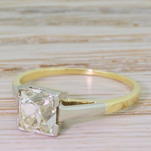 Art Deco 1.25 Carat Old Cushion Cut Diamond Engagement Ring, Circa 1915

