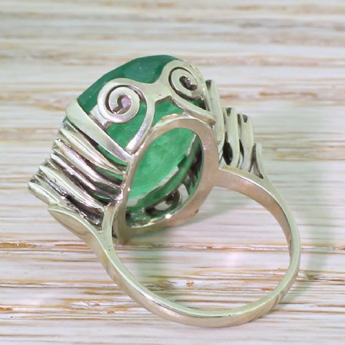 fig 3. Retro 15.10 Carat Colombian Emerald Ring, circa 1955
