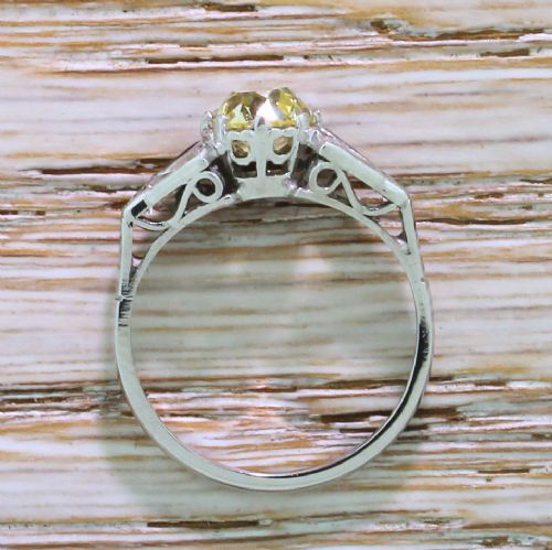 fig 3. Art Deco 1.18 Carat Fancy Yellow Old Cut Diamond Engagement Ring, circa 1925