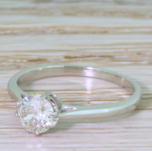 Art Deco 0.45 Carat Old European Cut Diamond Engagement Ring, Circa 1930
