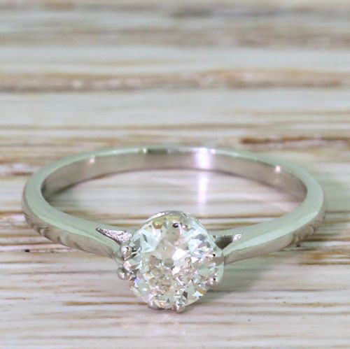fig 1. Art Deco 0.45 Carat Old European Cut Diamond Engagement Ring, circa 1930