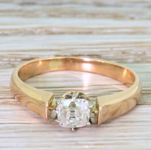 fig 1. Art Deco 0.49 Carat Old Cut Diamond Engagement Ring, French, circa 1940
