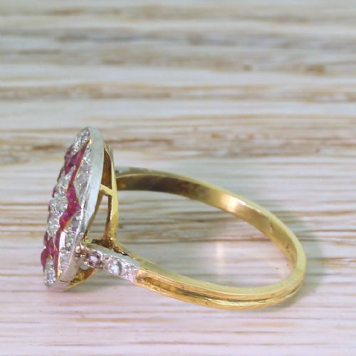 fig 2. Art Deco Calibré Cut Ruby & Old Cut Diamond Star Ring, circa 1920
