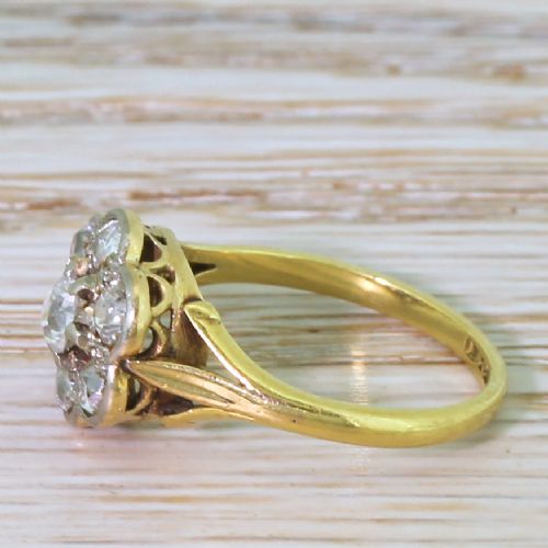 fig 2. Edwardian 0.70 Carat Old Cut Diamond Cluster Ring, circa 1905
