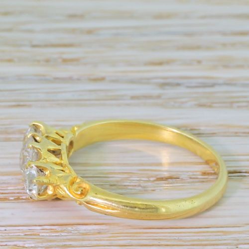 fig 2. Victorian 1.00 Carat Old Cut Diamond Trilogy Ring, circa 1900
