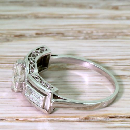 fig 2. Art Deco 1.03 Carat Old Cut Diamond Engagement Ring, French, circa 1925