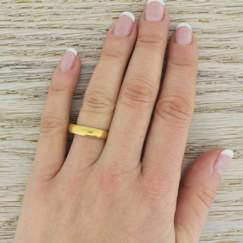 fig 1. Mid Century 22k Yellow Gold Wedding Band, dated 1959