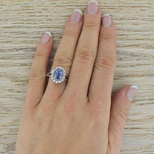 fig 4. Mid Century 3.12 Carat Natural Ceylon Sapphire & Diamond Ring, circa 1960