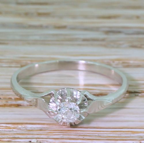 fig 1. Art Deco 0.20 Carat Old Cut Diamond Engagement Ring, circa 1930