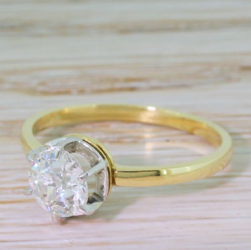 Art Deco 0.80 Carat Old Cut Diamond Engagement Ring, Circa 1920
