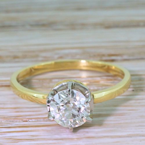 fig 1. Art Deco 0.80 Carat Old Cut Diamond Engagement Ring, circa 1920
