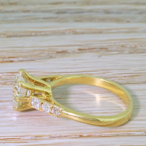fig 2. Mid Century 1.85 Carat Old European Cut Diamond Engagement Ring, French, circa 1950
