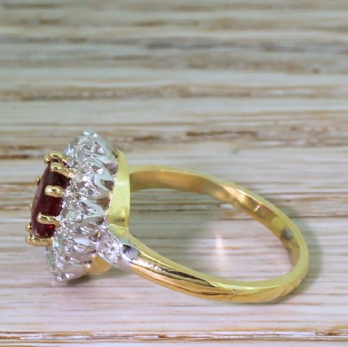 fig 2. Art Deco 1.04 Carat Natural Ruby & Old Cut Diamond Cluster Ring, circa 1935
