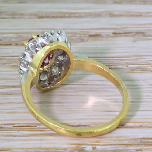 fig 3. Art Deco 1.04 Carat Natural Ruby & Old Cut Diamond Cluster Ring, circa 1935
