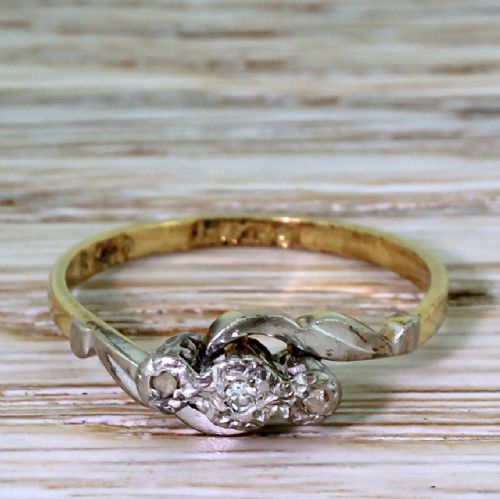 fig 1. Art Deco Diamond Crossover Trilogy Ring, circa 1925