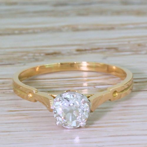 fig 1. Art Deco 0.70 Carat Old Cut Diamond Engagement Ring, circa 1920