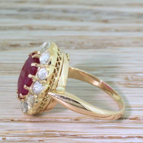 fig 2. Victorian 3.10 Carat Natural Ruby & Rose Cut Diamond Ring, circa 1870