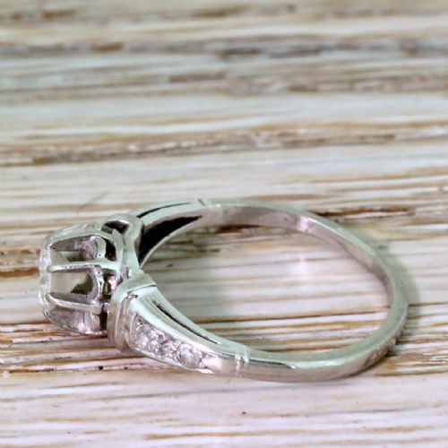 fig 2. Art Deco 0.30 Carat Transitional Cut Diamond Engagement Ring, circa 1940