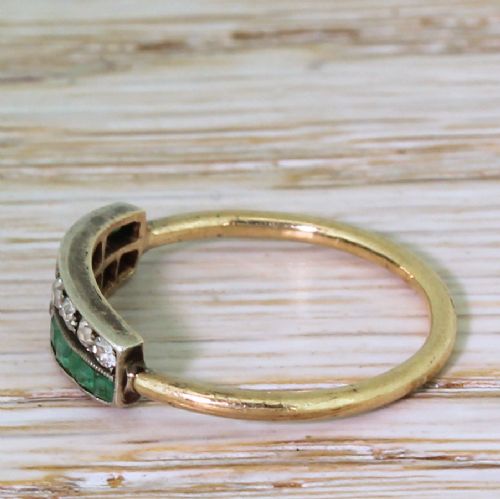fig 2. Art Deco Emerald & Diamond Two Row Ring, circa 1930
