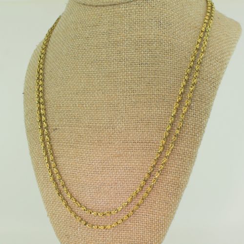 Victorian 42 Inch Yellow Gold Longaurd Chain, Circa 1850
