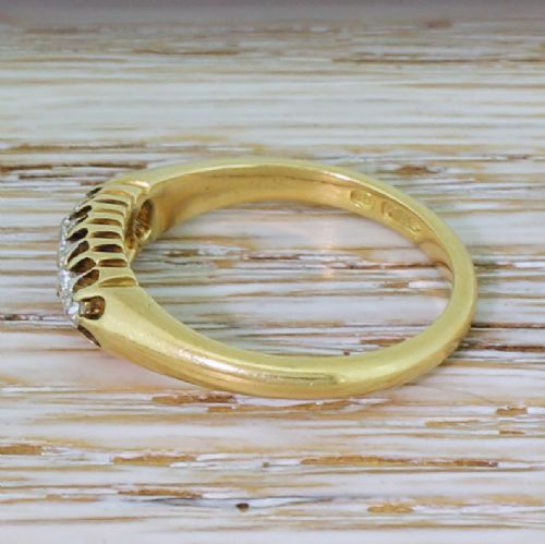 fig 2. Edwardian 0.14 Carat Old Cut Diamond Five Stone Ring, circa 1910
