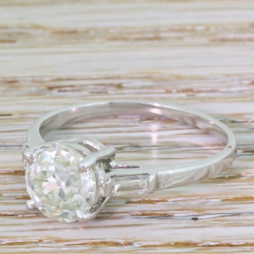 Art Deco 2.23 Carat Old European Cut Diamond Engagement Ring, circa 1930
