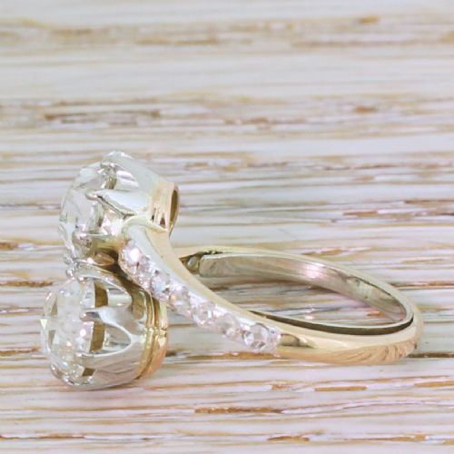 fig 2. Art Deco 1.78 Carat Rose Cut Diamond Crossover Ring, circa 1920