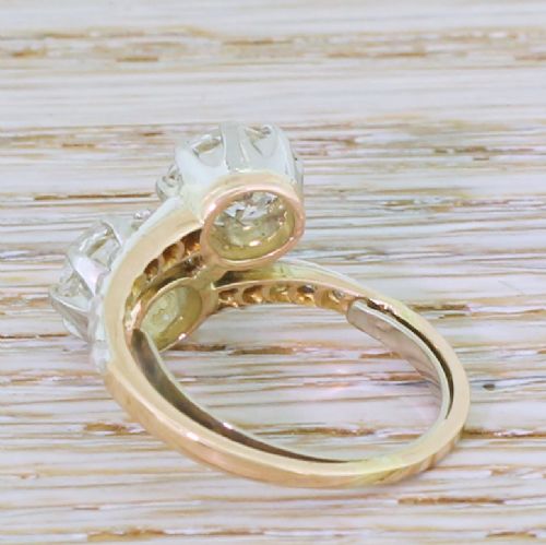 fig 3. Art Deco 1.78 Carat Rose Cut Diamond Crossover Ring, circa 1920