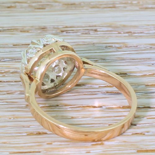 fig 3. Retro 2.26 Carat Old European Cut Diamond Cluster Ring, circa 1955
