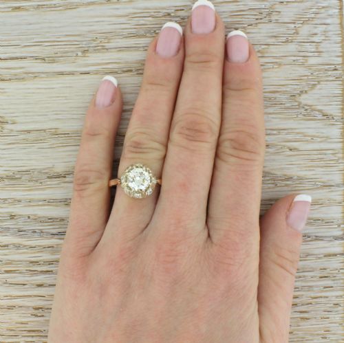 fig 5. Retro 2.26 Carat Old European Cut Diamond Cluster Ring, circa 1955
