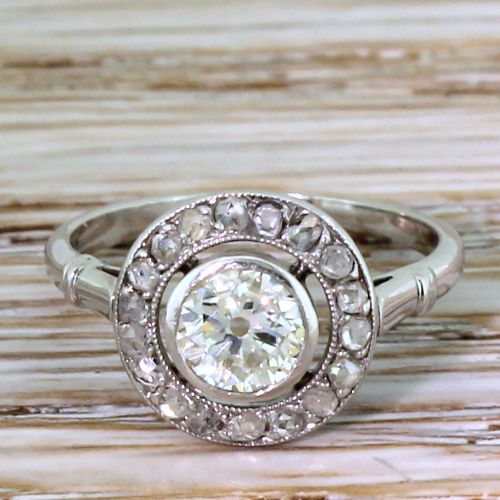 fig 1. Art Deco 0.55 Carat Old Cut & Rose Cut Diamond Cluster Ring, circa 1930