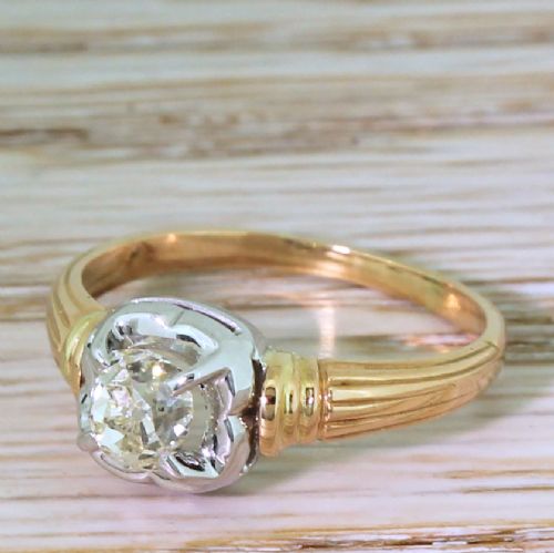 Art Deco 0.68 Carat Old Cut Diamond Engagement Ring, Circa 1935
