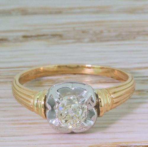 fig 1. Art Deco 0.68 Carat Old Cut Diamond Engagement Ring, circa 1935