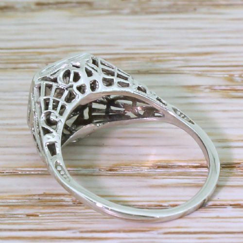 fig 3. Mid Century 0.75 Carat Fancy Dark Pinkish Brown Old Cut Diamond Ring, circa 1960
