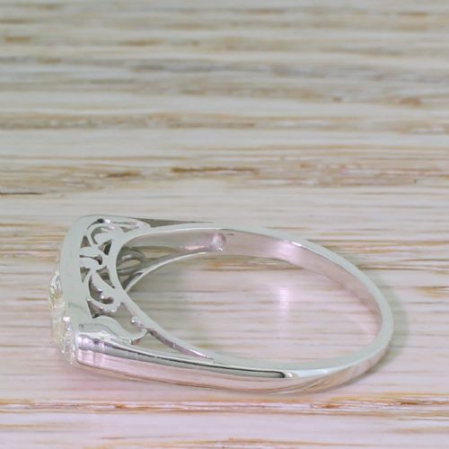 fig 2. Mid Century Rose Cut & Old Cut Diamond Five Stone Ring, circa 1960