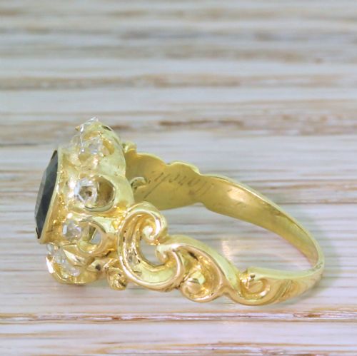 fig 2. Victorian 1.20 Carat Sapphire & 0.65 Carat Old Cut Diamond Ring, circa 1860
