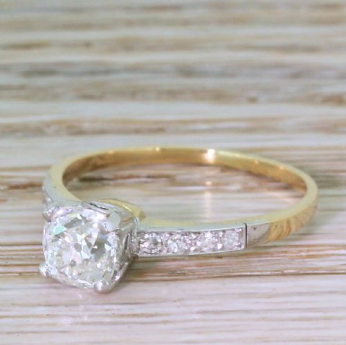Edwardian 0.96 Carat Old Cut Diamond Engagement Ring, Circa 1910
