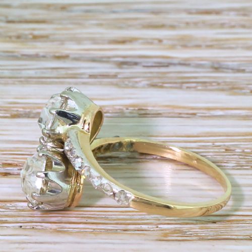 fig 2. Art Deco 1.78 Carat Rose Cut Diamond Crossover Ring, circa 1920