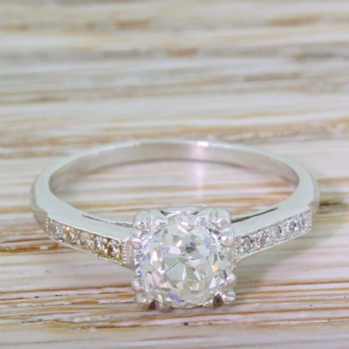 fig 1. Art Deco 0.99 Carat Old Cut Diamond Engagement Ring, circa 1925