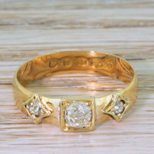 fig 1. Victorian 0.54 Carat Old Cut Diamond Band Ring, dated 1883