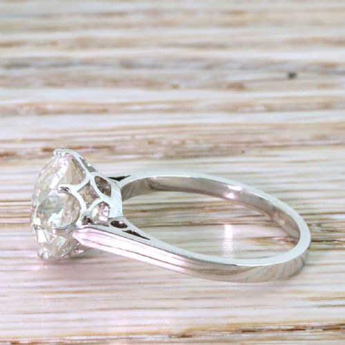 fig 2. Art Deco 3.40 Carat Old Cut Diamond Engagement Ring, circa 1920