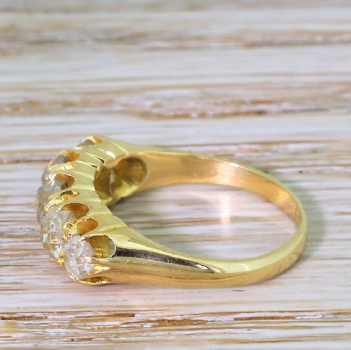 fig 2. Edwardian 1.70 Carat Old Cut Diamond Five Stone Ring, dated 1911