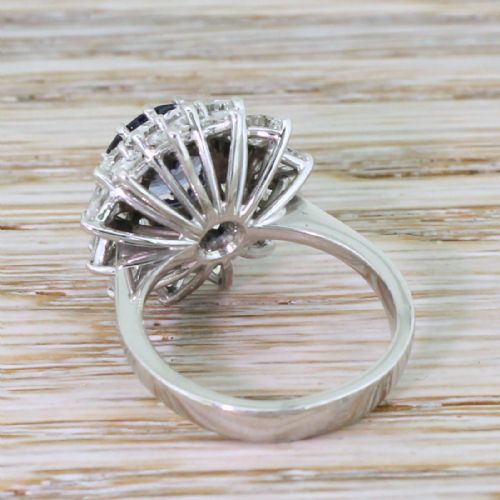 fig 3. Mid Century 2.33 Carat Sapphire & 3.70 Carat Pear Cut Cluster Ring, circa 1960
