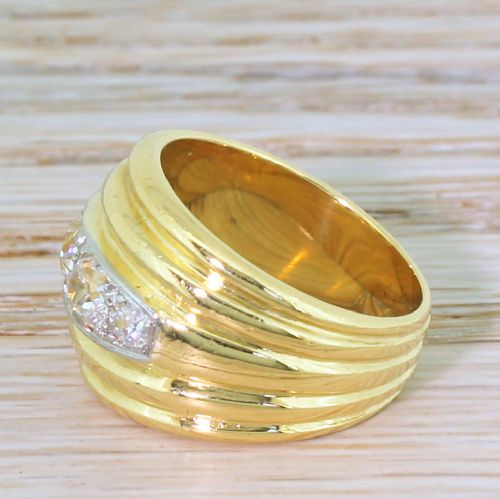 fig 2. Art Deco 1.20 Carat Old Cut Diamond Five Stone Ring, French, circa 1925
