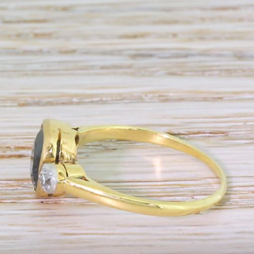 fig 2. Art Deco 1.50 Carat Sapphire & Old Cut Diamond Trilogy Ring, circa 1935
