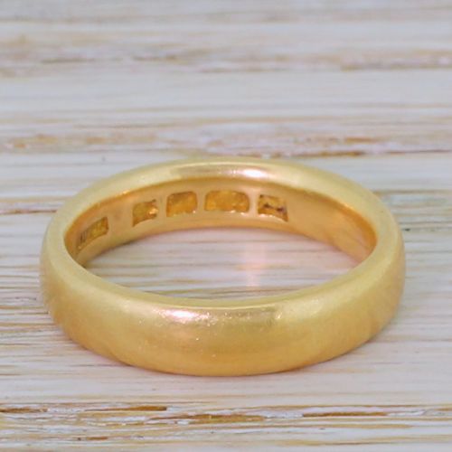 Art Deco 22k Yellow Gold Wedding Band, Dated 1926
