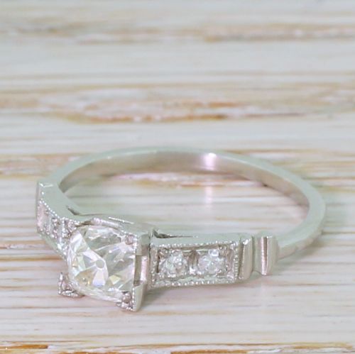Art Deco 0.60 Carat Old Cut Diamond Engagement Ring, Circa 1940
