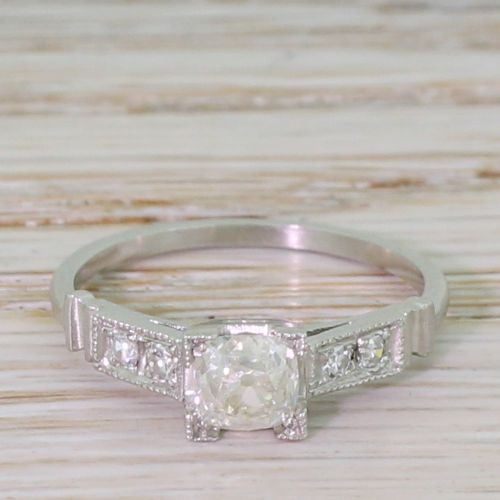 fig 1. Art Deco 0.60 Carat Old Cut Diamond Engagement Ring, circa 1940