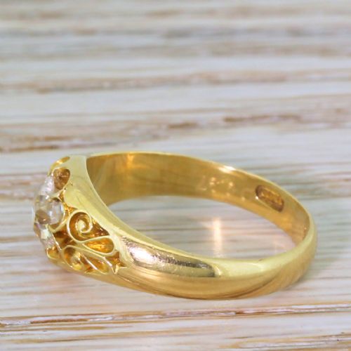 fig 2. Victorian 0.97 Carat Old Cut Diamond Solitaire Ring, circa 1890